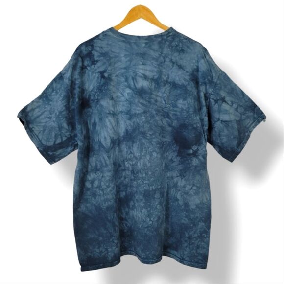 Vintage Y2K 2009 The Mountain Native American Man Blue Tie Dye T-Shirt Size XXL - Picture 2 of 11